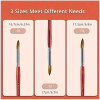 3pcs Nail Art Brush Set with Sable & Kolinsky Bristles