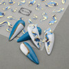Blue Ombre Golden Foil Nail Art Stickers & Decals