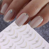 3D Golden & Silvery Line Nail Stickers with Strass
