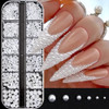 12-Grid White Semicircular Nail Art Set