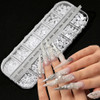 1 Box 3D White Pearl Nail Charms – Round & Half Round Mix Sizes