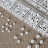 1 Box 3D White Pearl Nail Charms – Round & Half Round Mix Sizes