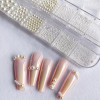1 Box 3D White Pearl Nail Charms – Round & Half Round Mix Sizes