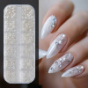 1 Box 3D White Pearl Nail Charms – Round & Half Round Mix Sizes