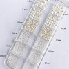 1 Box 3D White Pearl Nail Charms – Round & Half Round Mix Sizes