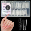 240pcs Nail Extension Molds – Long Coffin Dual Forms Sandwich System