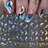 3pcs Marble Wave Abstract Nail Stickers