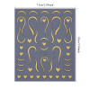 2pcs Heart Nail Stickers – Silver & Gold Line Nail Art Decals