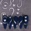 2pcs Heart Nail Stickers – Silver & Gold Line Nail Art Decals