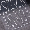 2pcs Heart Nail Stickers – Silver & Gold Line Nail Art Decals