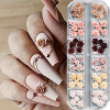 12-Grid Box 3D Rose Nail Art Decorations