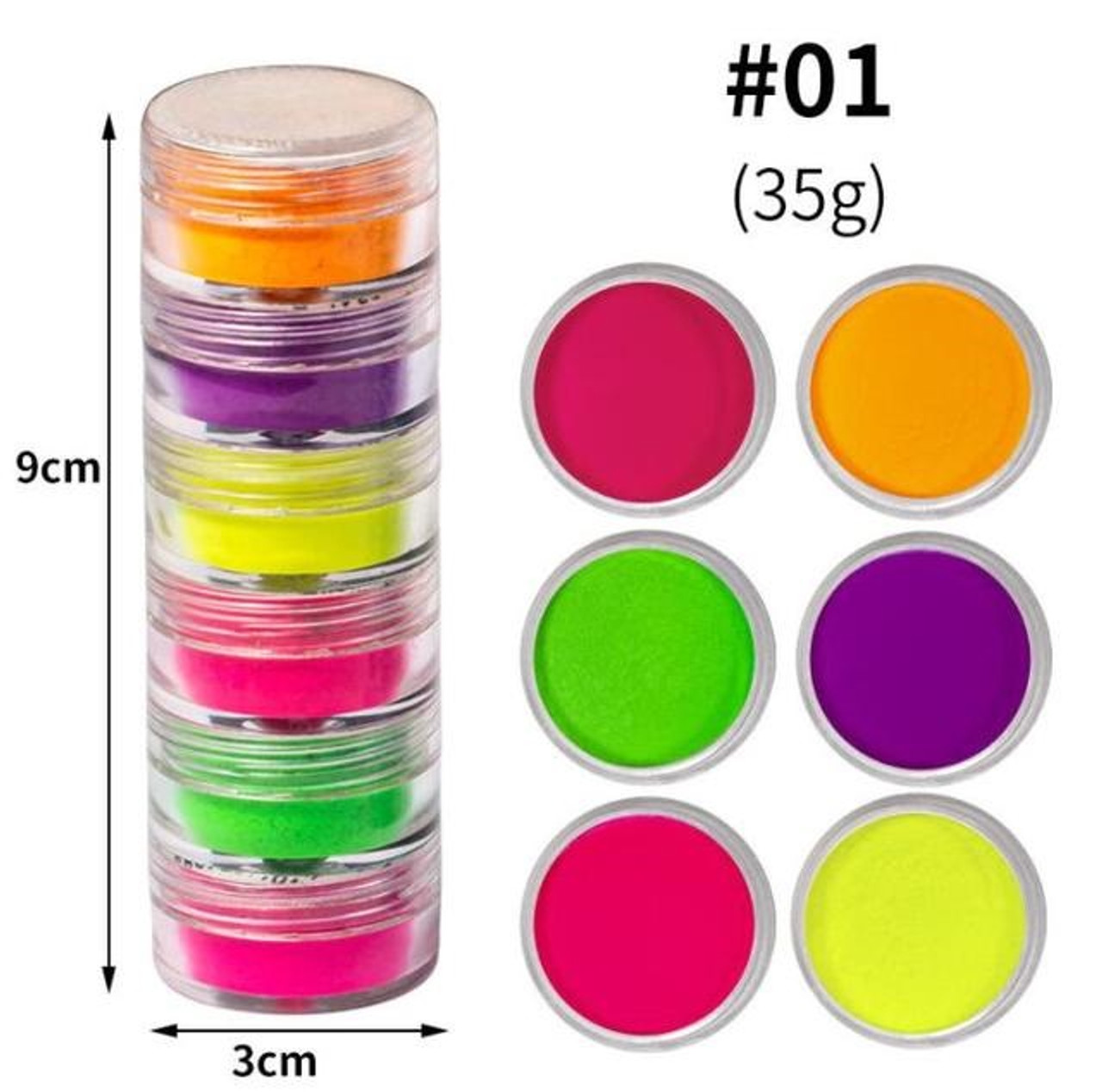 Raw Neon Color Pigment - 12 jars - for Nails design or Eye shadow – Dynamic  Nail Supply