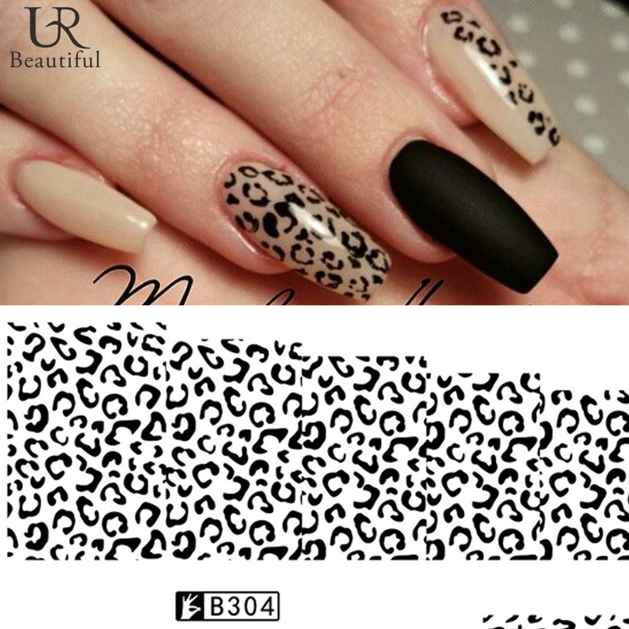 black and white nail stickers