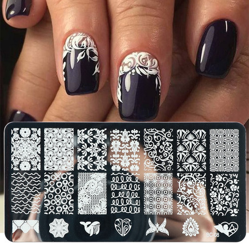 Nail Stamping Plate - Lace Design