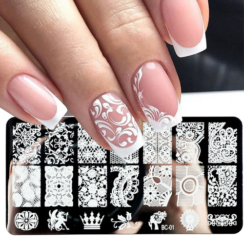 Stamping Plate - Lace Petals Design