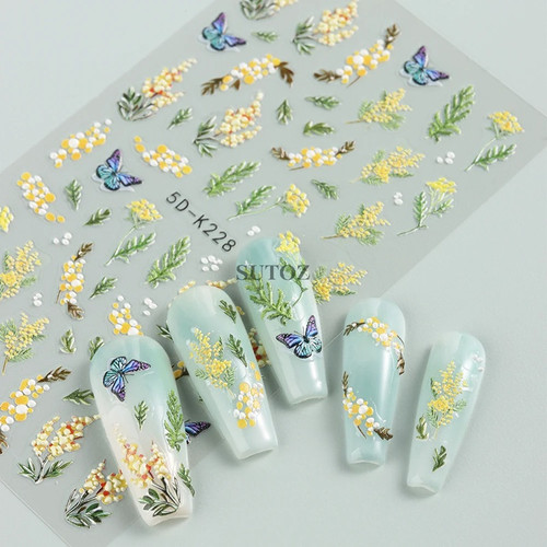 5D Flowers Nail Stickers