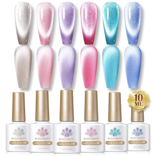 Sea Blue Cat Magnetic Gel Polish - Set 6 Pcs