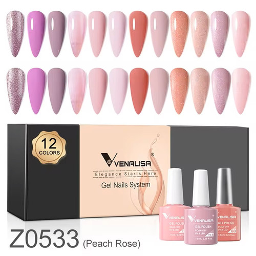 Peach Rose - 12 Colors Gel Polish Set