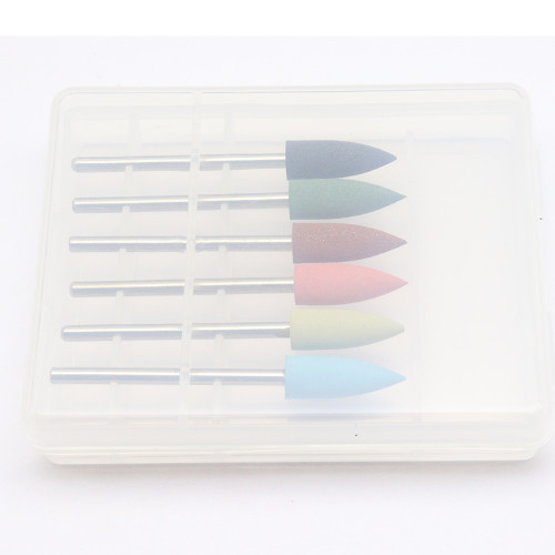 6Pcs Shine Nail Rubber Polishing Bits