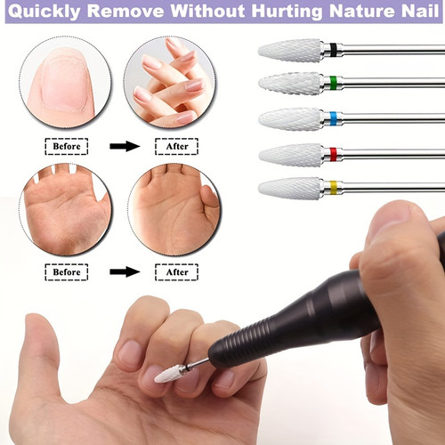 5PCS Ceramic Nail Drill Bits Set