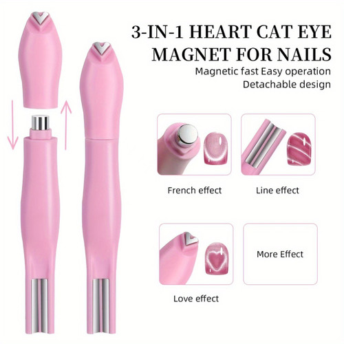 3-in-1 Heart Cat Eye Magnet for Nails