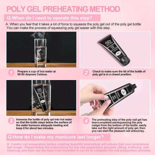 4-Color Poly Gel Nail Extension Kit