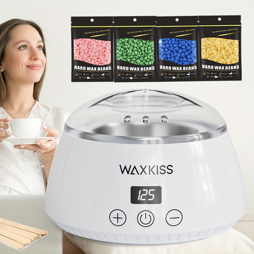 WAXKISS Smart Digital Wax Heater Set – 500ml with Hard Wax Beans