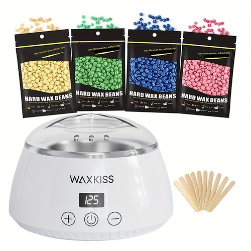 WAXKISS Smart Digital Wax Heater Set – 500ml with Hard Wax Beans