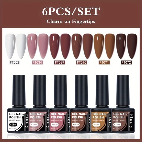 6pcs Set Fall Season Gel Nail Polish