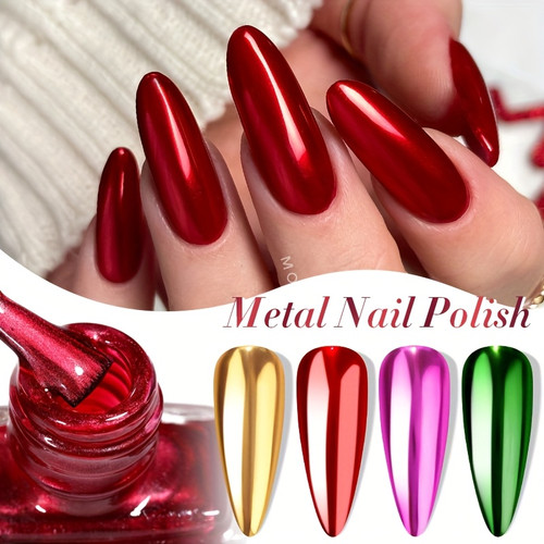 Metallic Effect Nail Polish – Chrome Mirror Shine Collection