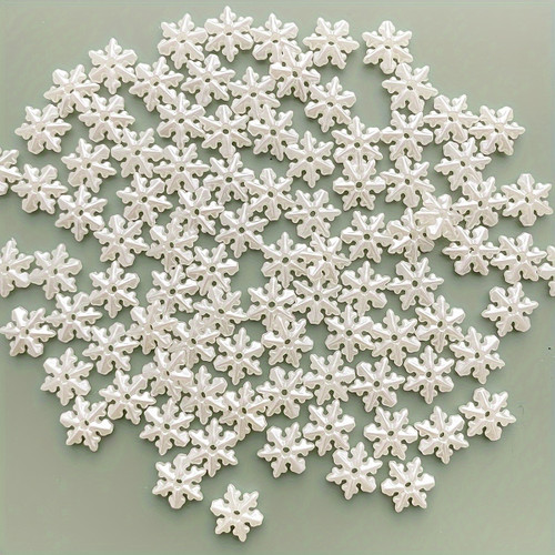 50pcs White Snowflake Acrylic Charms