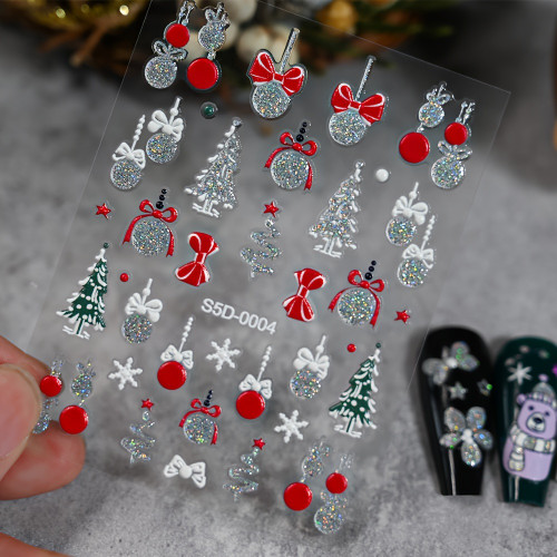 5D Christmas Nail Art Sticker Sheet