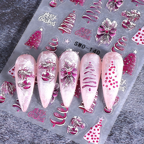 5D Self-Adhesive Embossed Christmas Nail Stickers