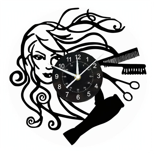 Black & White Hairdressing Wall Clock – Salon Decoration