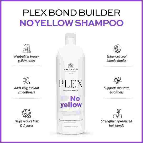 Kallos Plex Bond Builder No Yellow Shampoo 1000ml