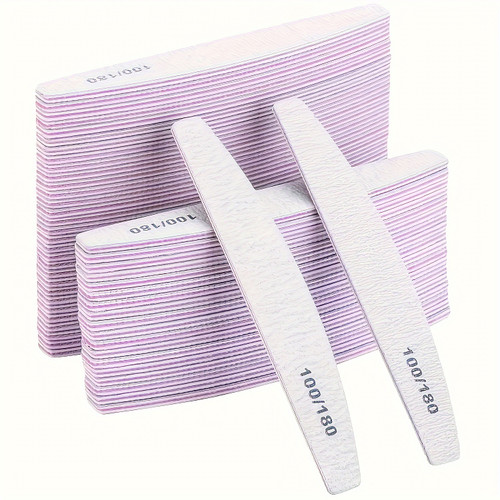 50pcs Professional Nail File Buffers - 100/180 Grit