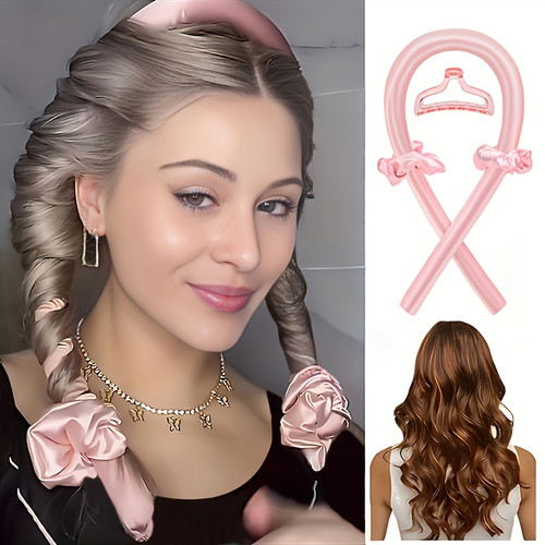 Minimalist fabric hair curler with bow detail