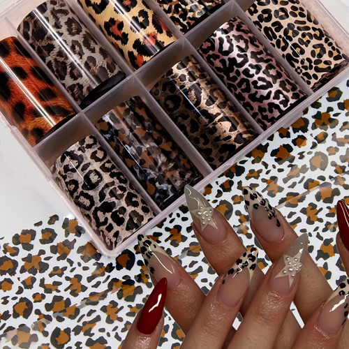 Leopard & Cheetah Print Nail Foil Stickers – 1 Box