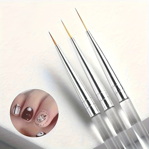 3 Pcs Fine Detail Nail Art Brush Set