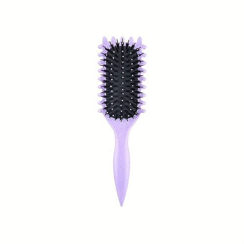 Pink Curly Hair Brush with Black Bristles