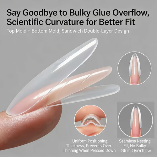 120pcs Sandwich-Style Nail Extension Molds