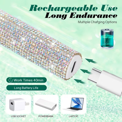 Silvery Diamond Handheld USB LED Nail Lamp