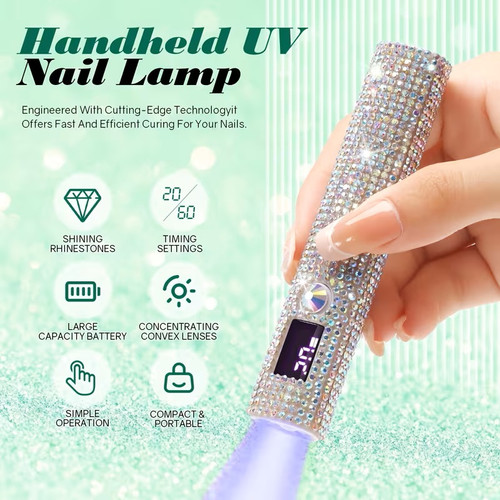 Silvery Diamond Handheld USB LED Nail Lamp