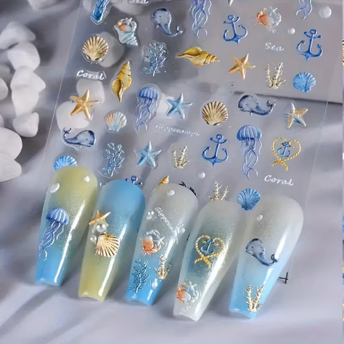 3D Sea Life Nail Stickers
