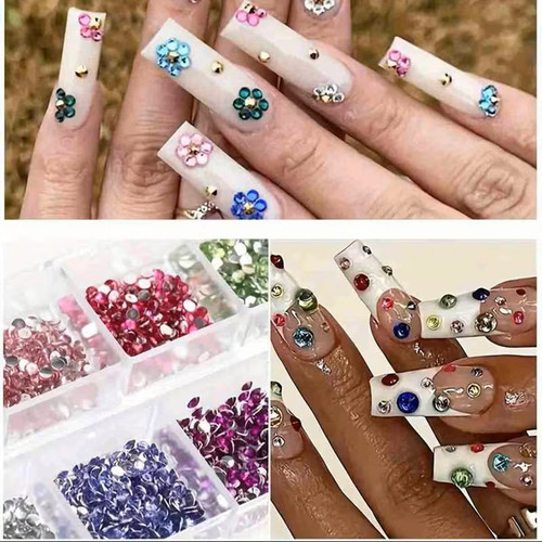 Set of Flat Back Acrylic Rhinestones with Tweezers & Dotting Tool