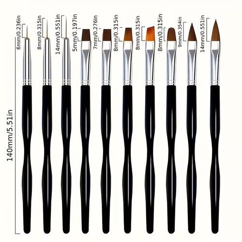 10pcs Professional Nail Art Brush Set