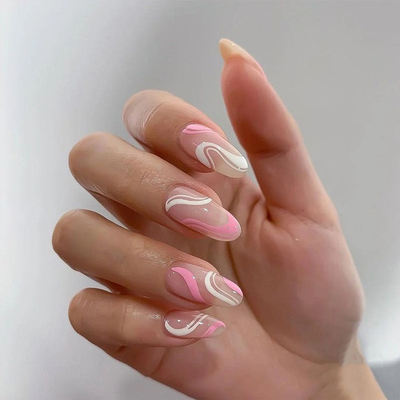 Fake Nails - Pink Wave