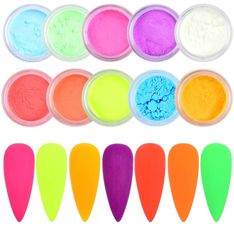 Neon Fluorescent Pigment Nail Powders