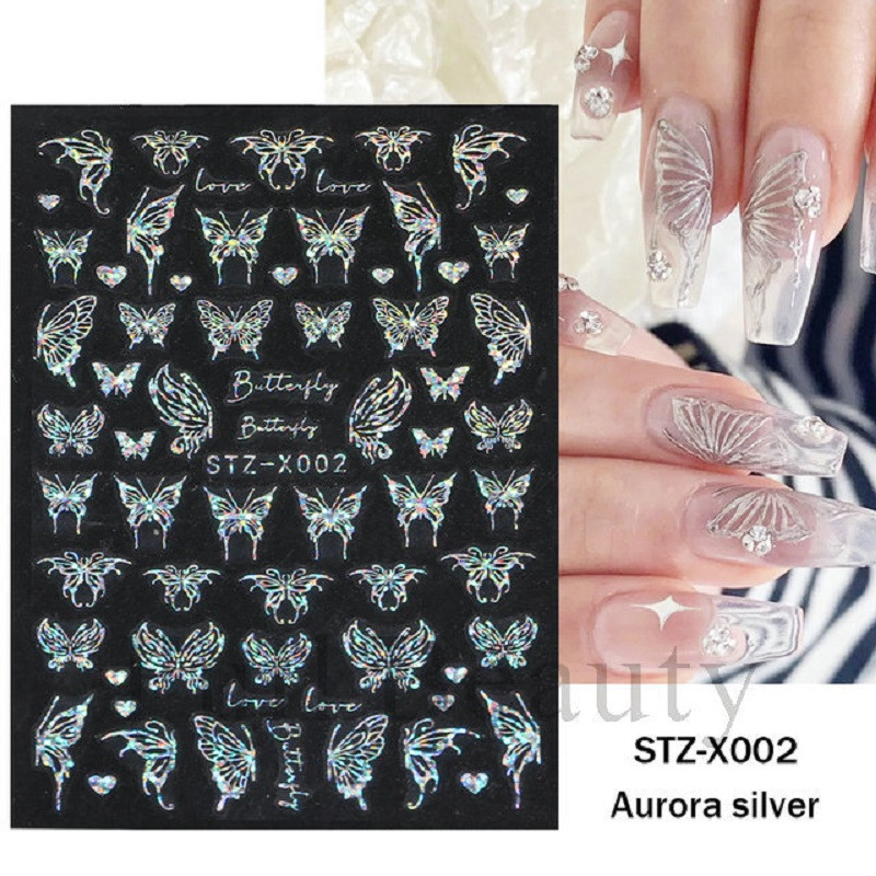 Laser Aurora Butterfly Stickers