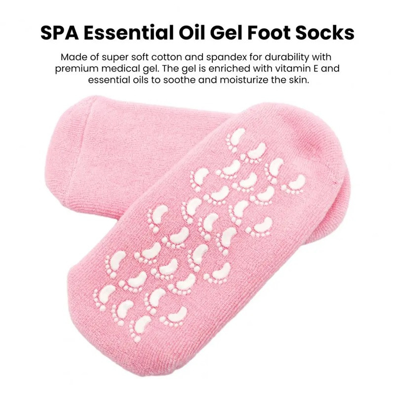 Pair of Reusable SPA Silicone Gel Socks